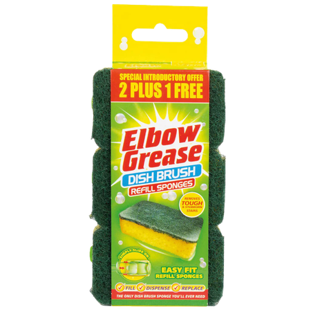 Elbow Grease Dish Brush Refill Sponges - 3 pcs