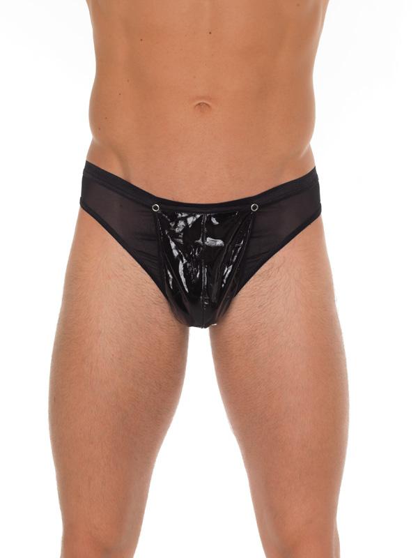 Black PVC and Sheer Thong