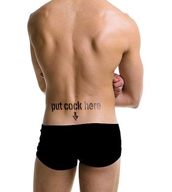 Put Cock Here Temporary Tattoo Pack of Four