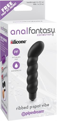 Anal Fantasy Collection Ribbed P-Spot Vibe  - Black
