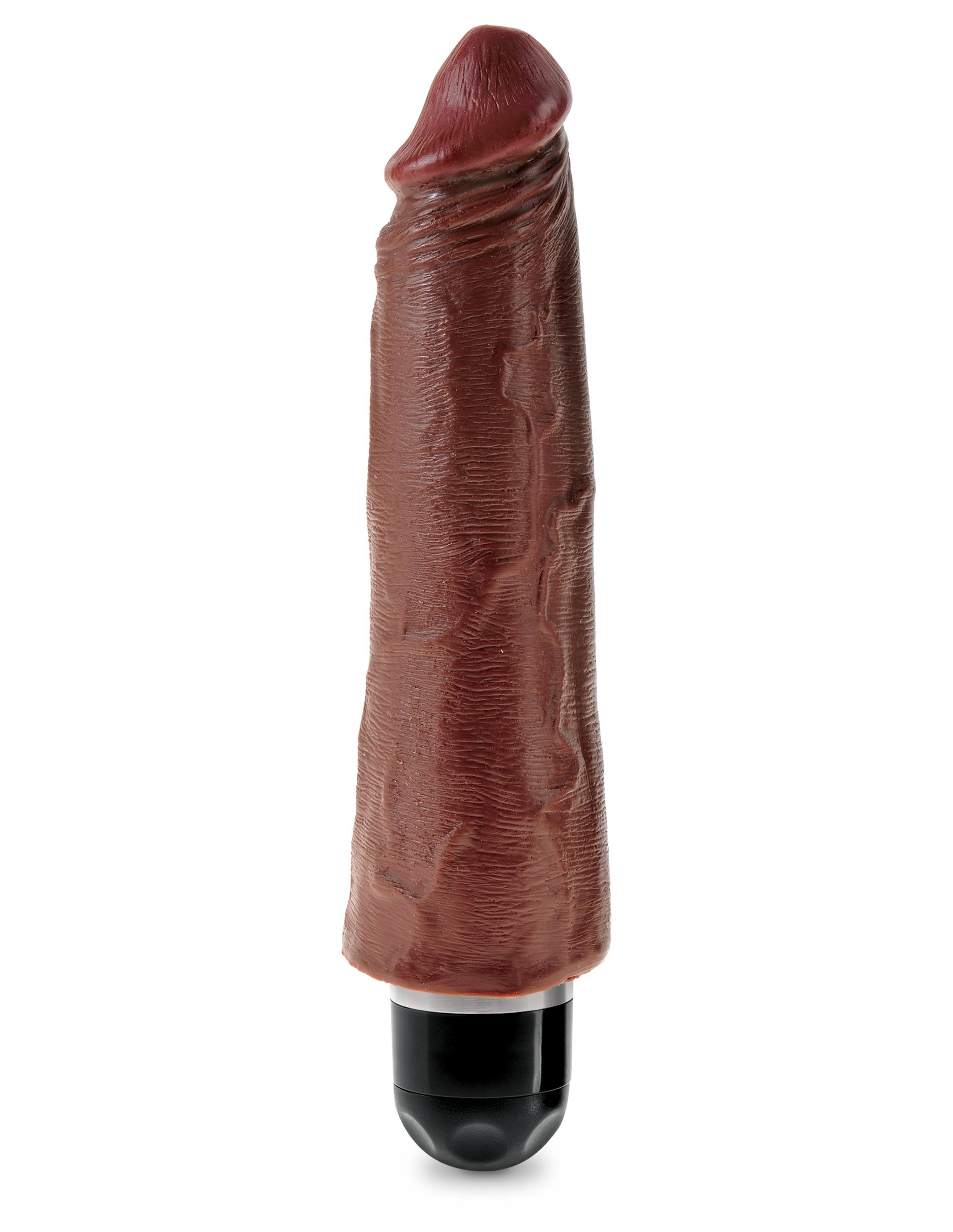 King Cock 8" Vibrating Stiffy Brown