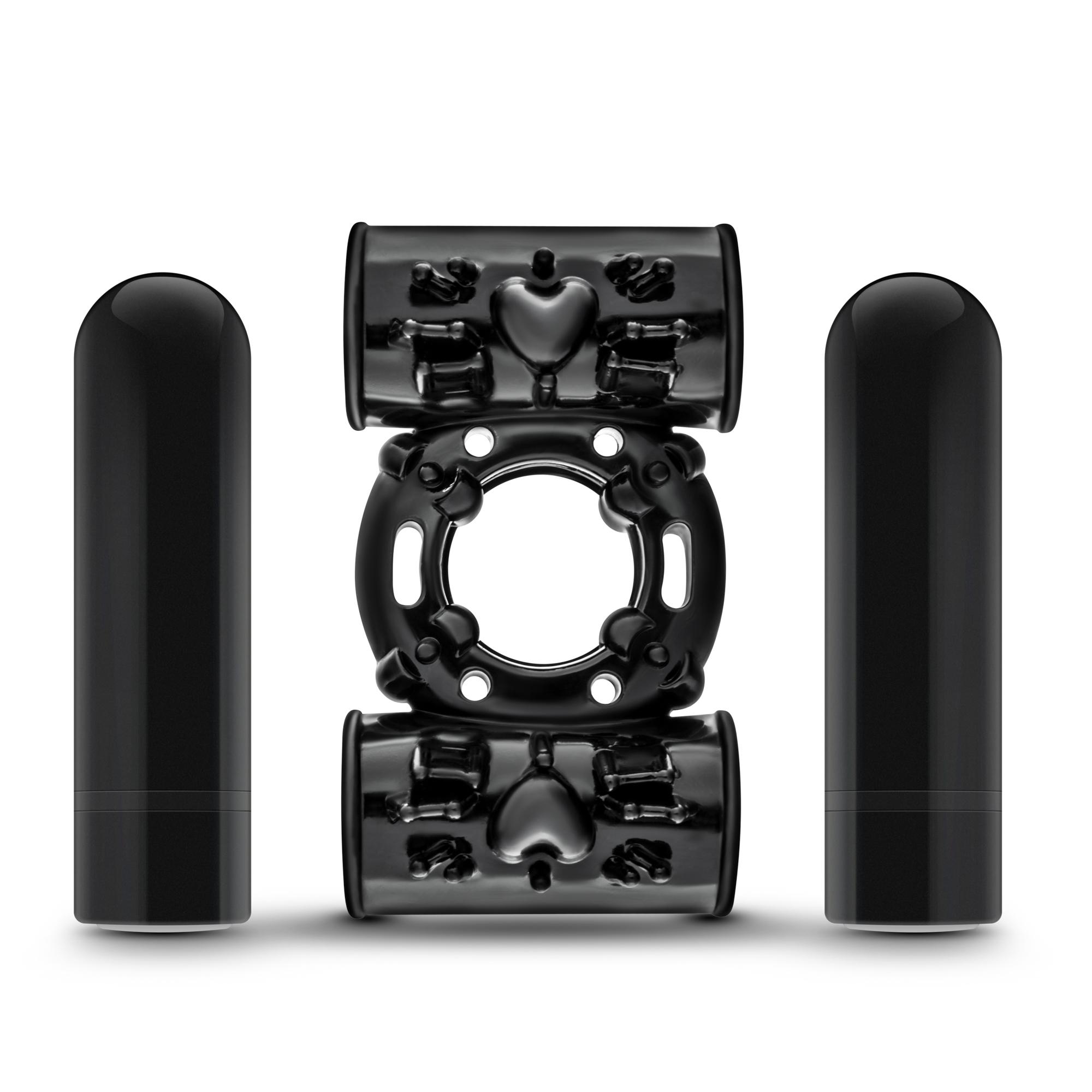 Performance Plus - Double Thunder - Wireless Remote Rechargeable Vibrating Cock Ring - Black