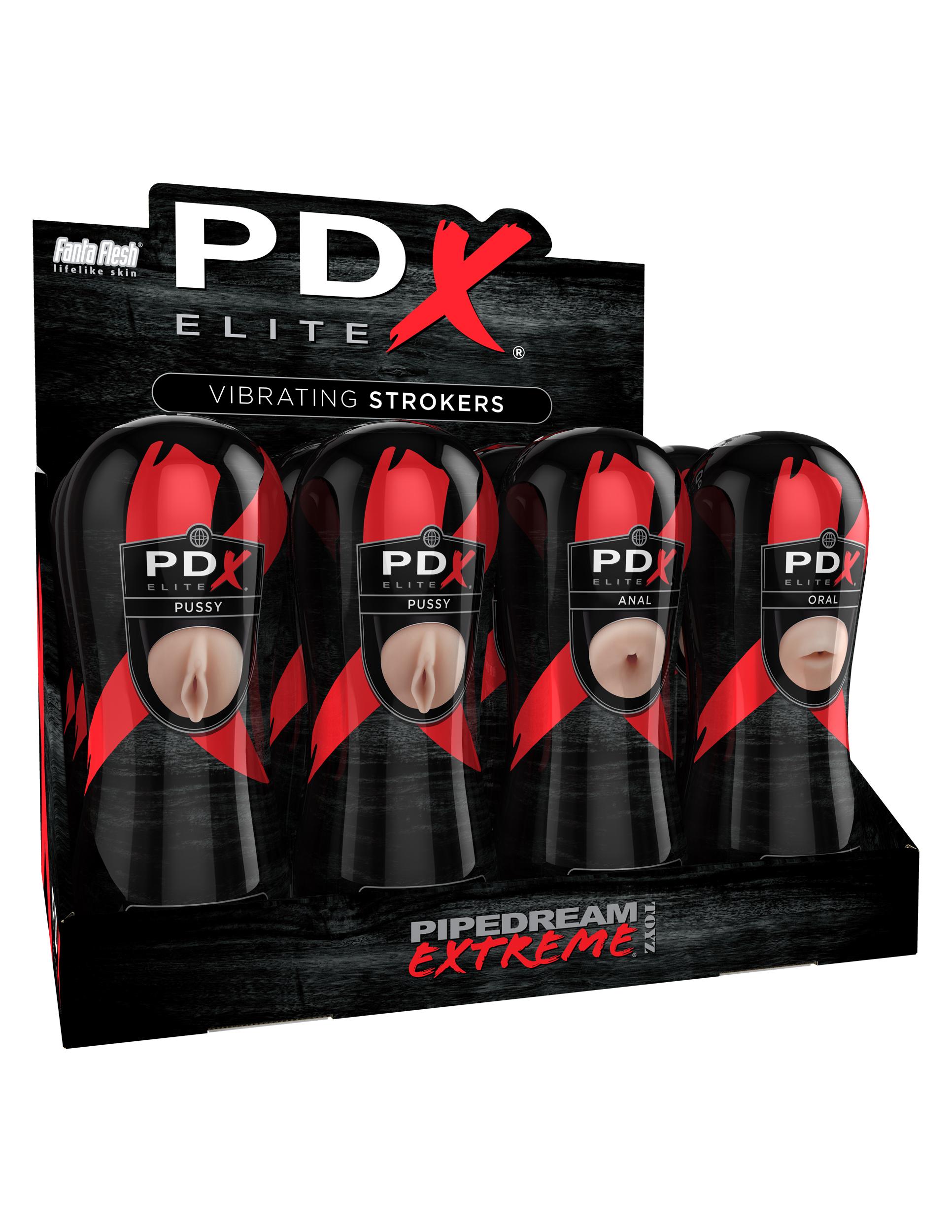 Pdx Elite Vibrating Pussy Mouth Ass Stroker  Display of 12
