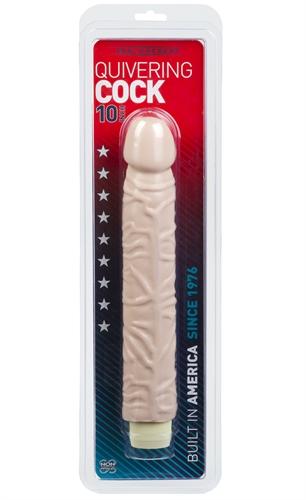 Quivering Cock 10 Inch - White
