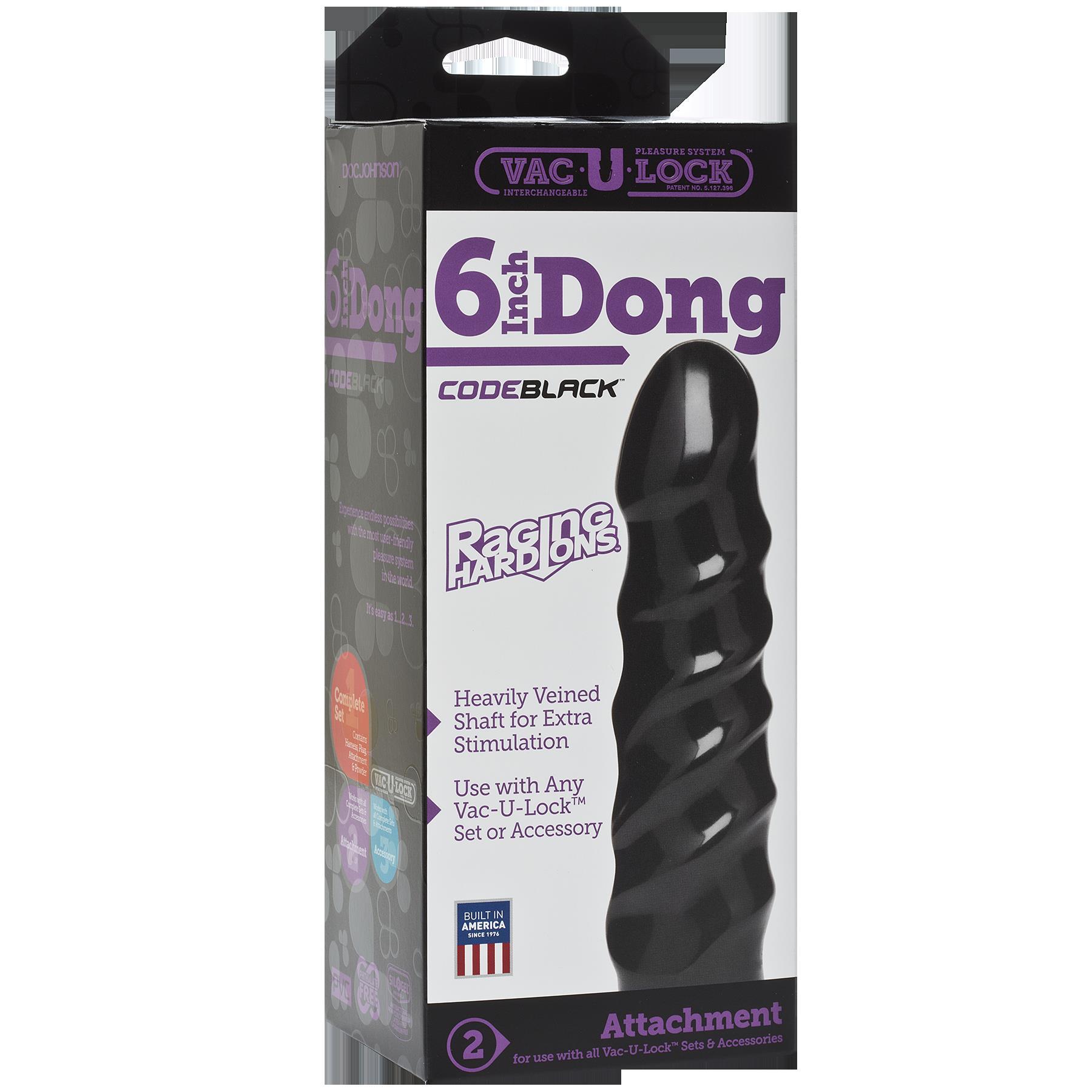 Vac-U-Lock Codeblack 6-Inch Dong Raging Hard-Ons
