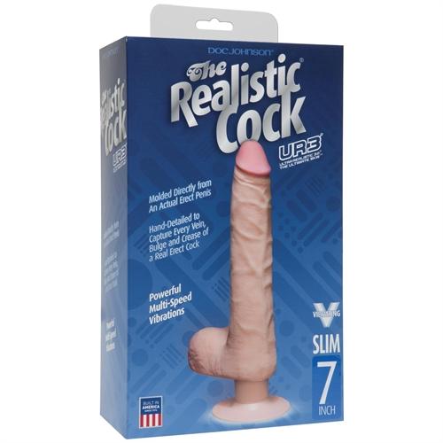 The Realistic Cock Ultraskyn Vibrating 7" Slim - Vanilla