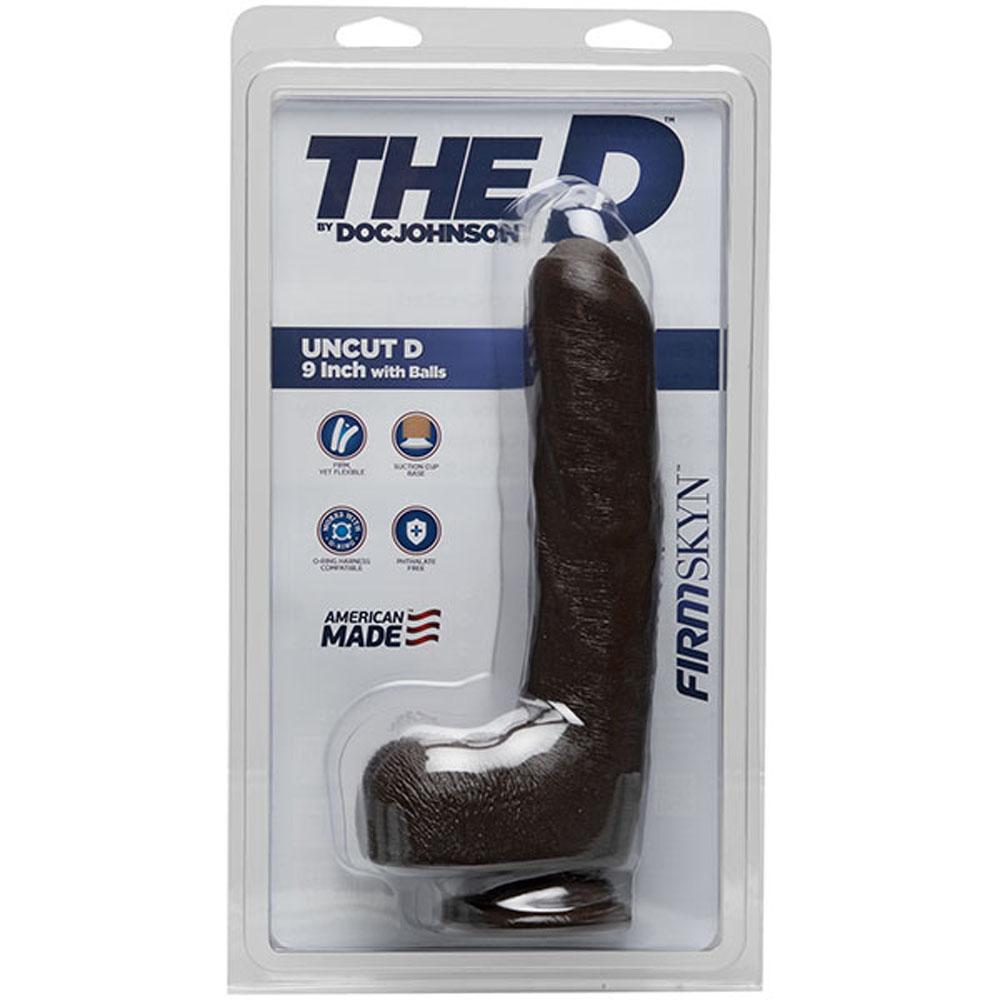 The D - Uncut D - 9 Inch With Balls - Firmskyn -  Chocolate