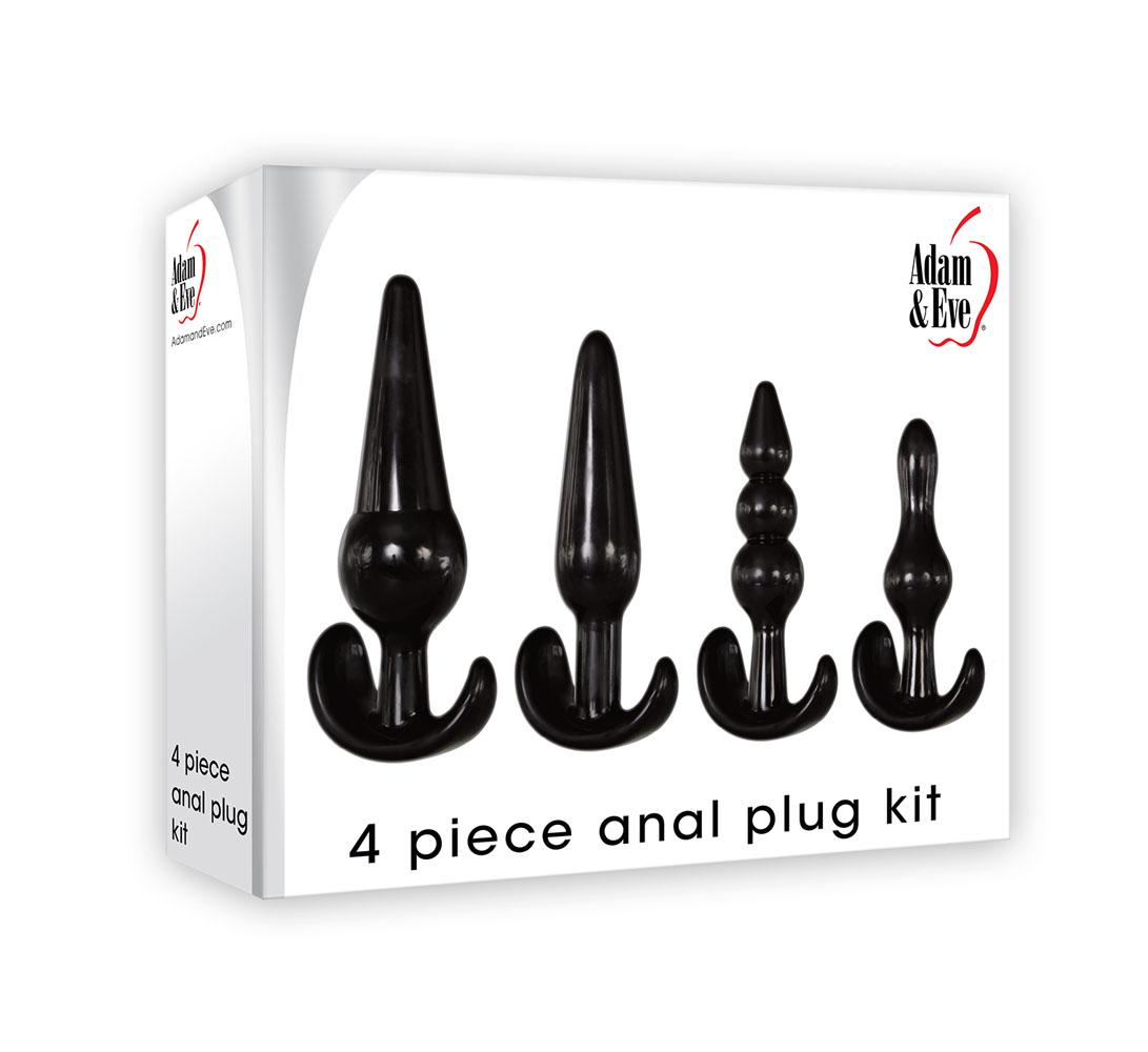 4 Piece Anal Plug Kit - Black