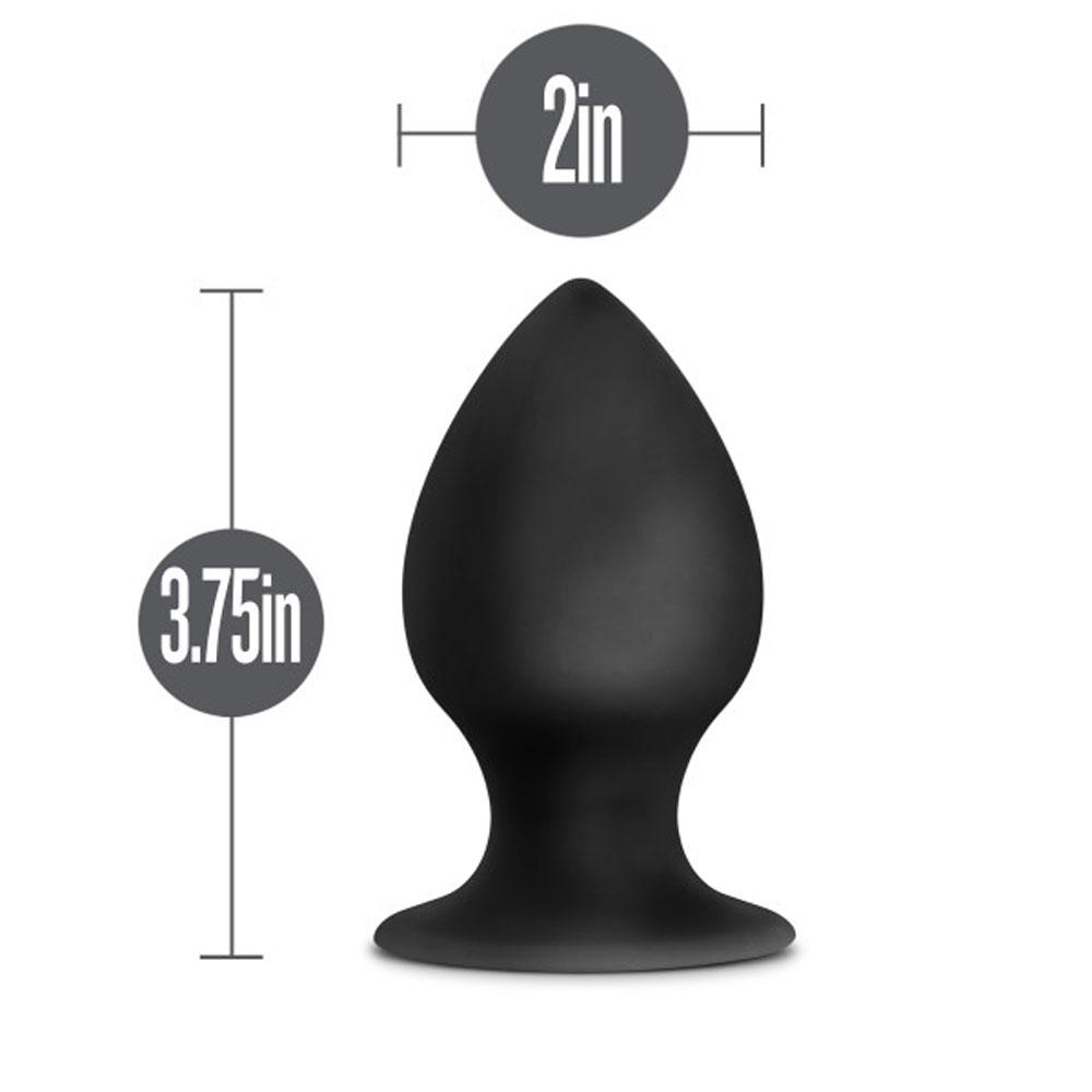 Anal Adventures - Platinum - Silicone Anal Stout Plug - Large - Black