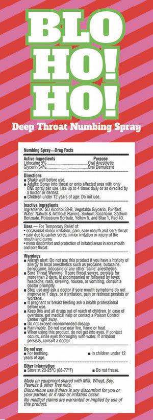 Blo Ho Ho Deep Throat Numbing Spray -  Fishbowl