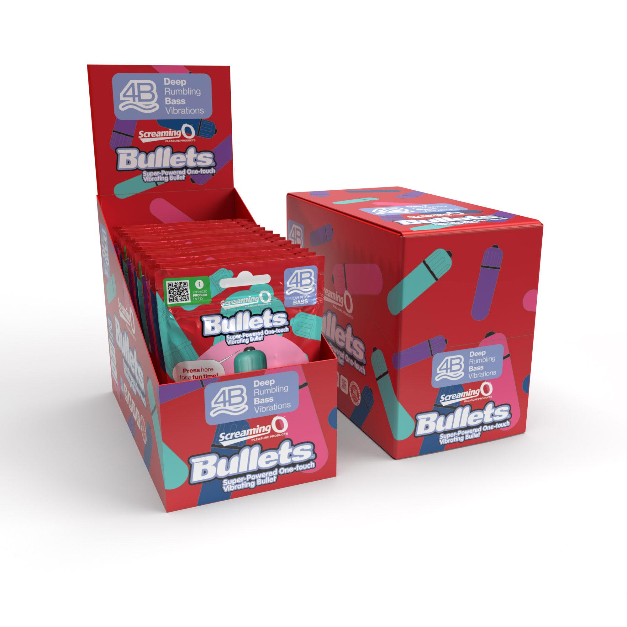 Screaming O 4b - Bullet - Super Powered One Touch  Vibrating Bullet - Display - Assorted