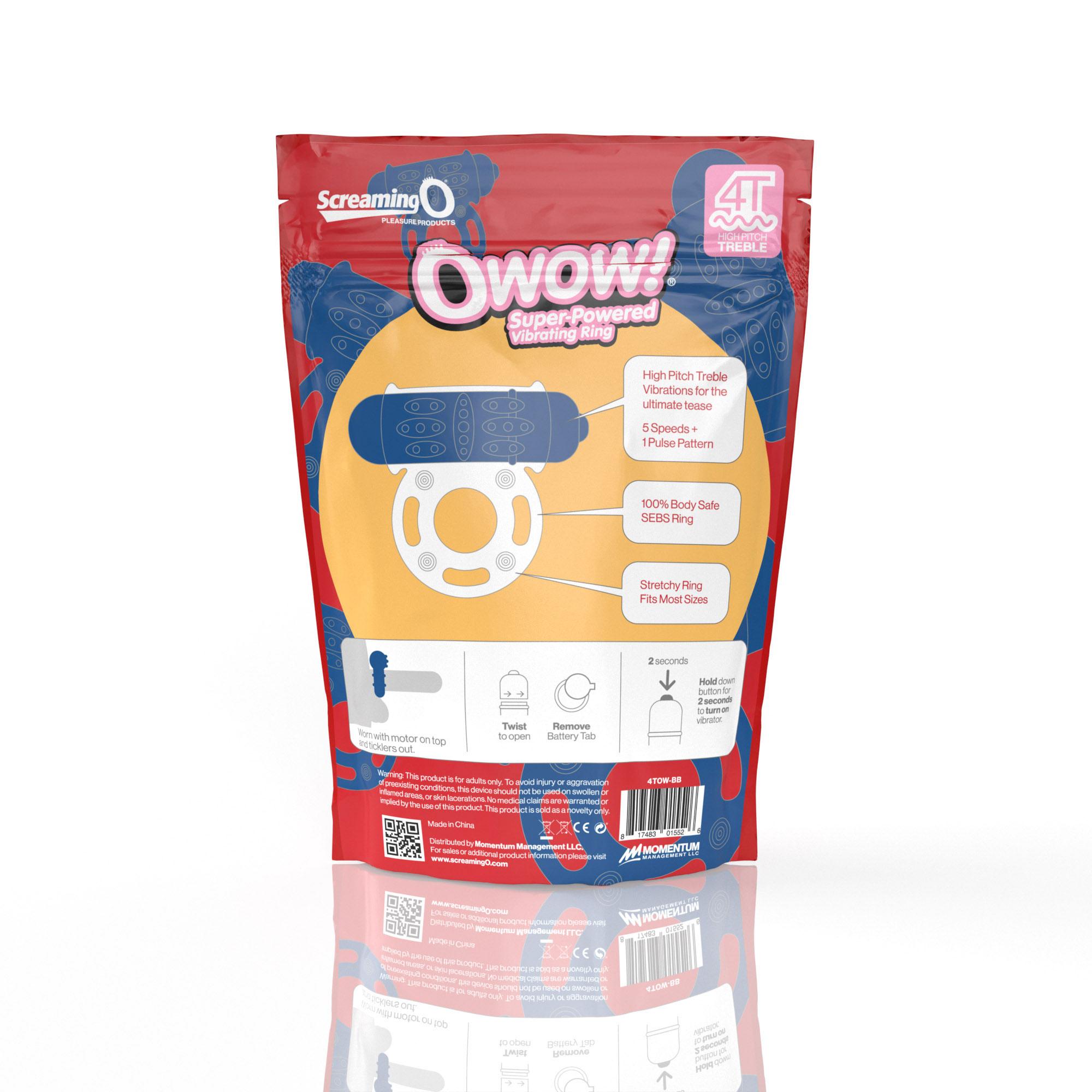 Screaming O 4t - Owow Super Powered Vibrating Ring - Blueberry