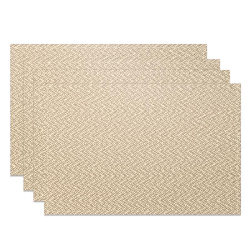 Aperturee Simple Beige Wavy Pattern Dining Set of 4 Placemats, Modern Abstract Table Mats for Everyday Kitchen Decor, 14x12in (WxH)