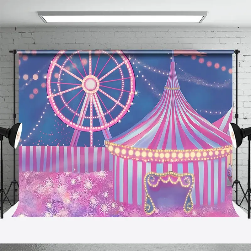 Aperturee Wonderful Amusement Park Cake Smash Photo Backdrop, 3X2FT(1MX0.6M), 14 USD, birthday cake smash backdrops, CJSD9N75-M
