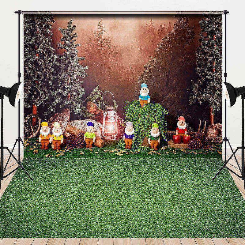Aperturee Pine Forest Dwarf Green Lawn Combo Set Backdrop, 7 x 5 ft / 7 x 5 ft, 97.4 USD, combo set backdrops, CYHD5D27-D, CYHD0Y61-D