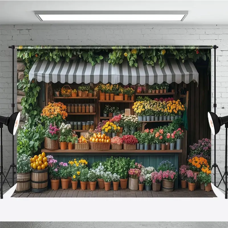 Aperturee Flower Green Plant Shelf Spring Photography Backdrop, 3X2FT(1MX0.6M), 14 USD, spring backdrops, DCHD1K12-M
