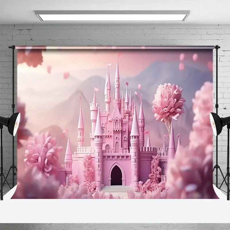 Aperturee Floral Fairy Tale Wonderland Castle Photo Backdrop, 3X2FT(1MX0.6M), 14 USD, floral backdrops, DCHD1L48-M
