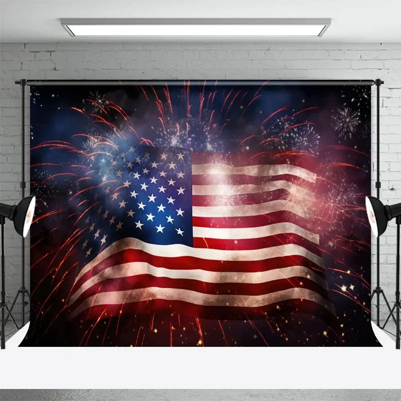 Aperturee Sparkle Usa Flag Independence Day Photo Backdrop, 3X2FT(1MX0.6M), 14 USD, independence day backdrops, DCHD6K00-M
