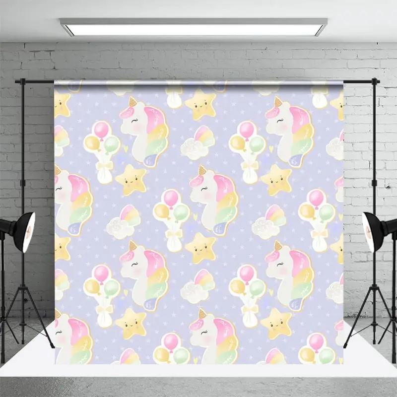 Aperturee Star Balloons Unicorn Repeat Cake Smash Backdrop, 3X2FT(1MX0.6M), 14 USD, birthday cake smash backdrops, DCHD6K27-M
