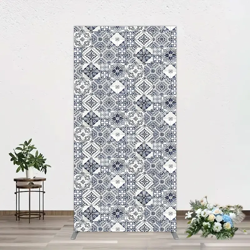 Aperturee Mediterranean Pattern Simple Birthday Rectangle Backdrop, 1.6 x 4 ft (0.5 x 1.2 m), 98.18 USD, arch backdrop kit, DMGD0Y87CF-AJ