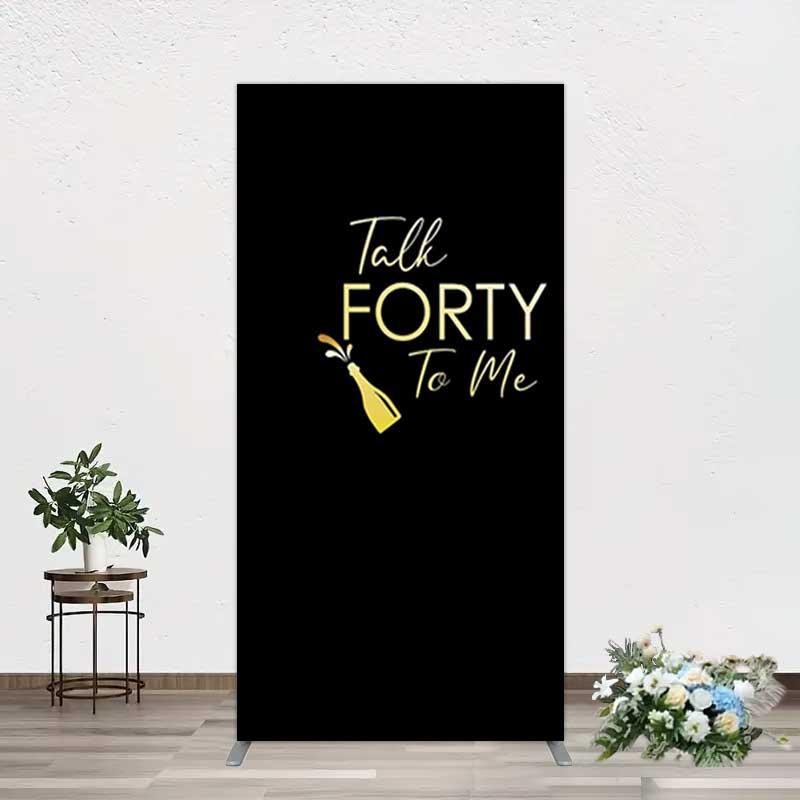 Aperturee Talk Forty To Me Black Birthday Rectangle Backdrop, 1.6x4ft (50x120cm), 98.18 USD, arch backdrop kit, DMGD1Y04CF-AJ