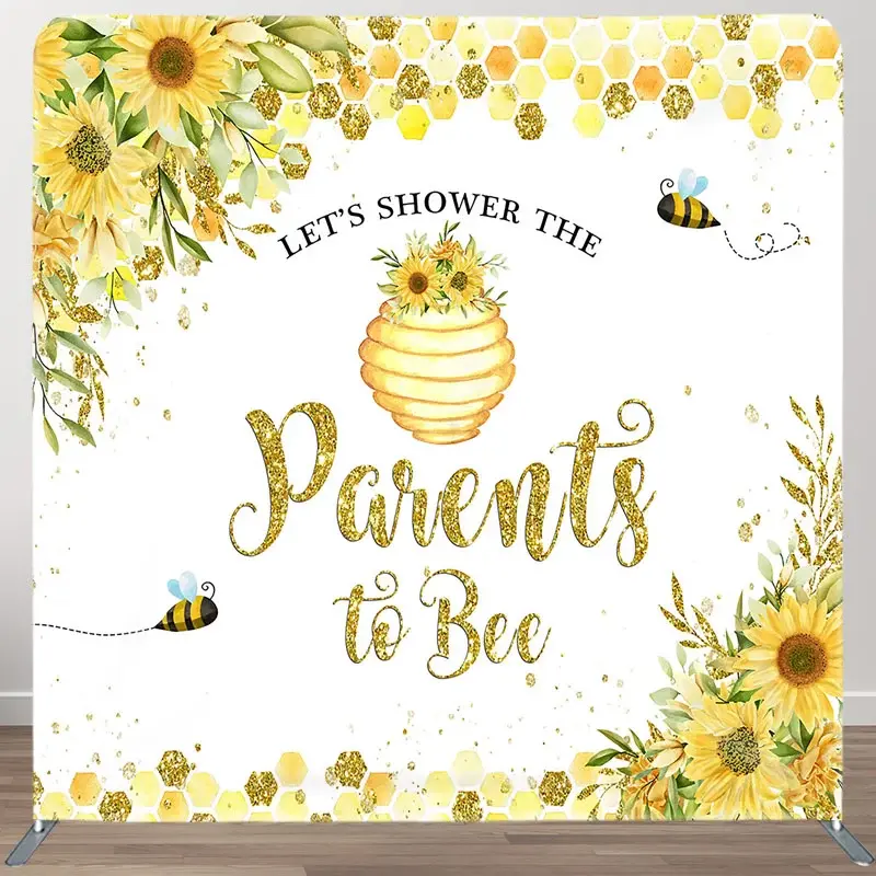 Aperturee Parents To Bee Baby Shower Square Tension Backdrop, 6 x 6 ft (1.8 x 1.8 m), 111 USD, square double-sided backdrops, DSAH0A850-F
