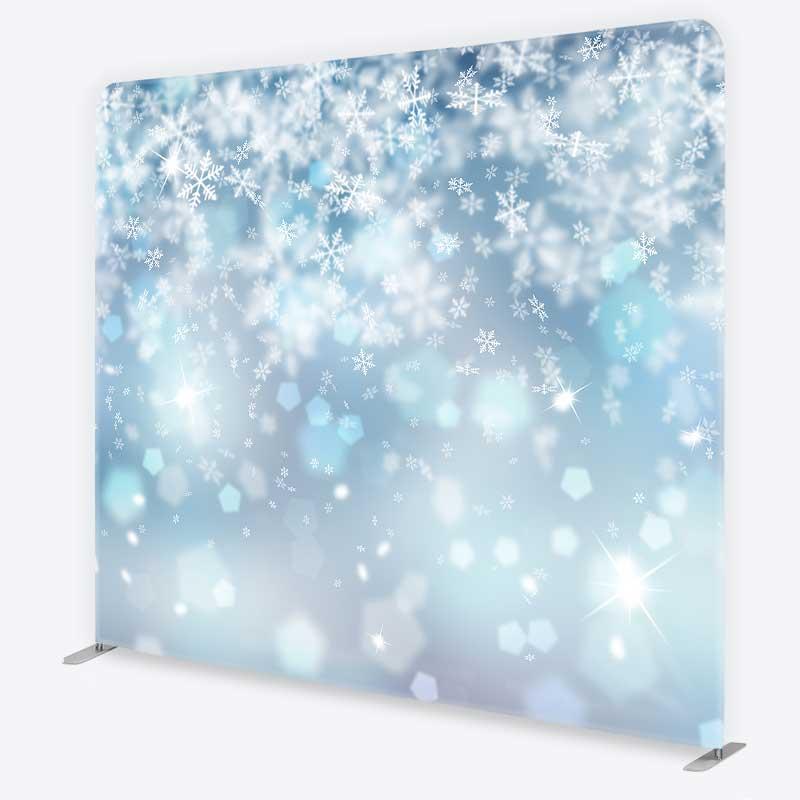 Aperturee Winter Wonderland Snowflake Tension Fabric Backdrop, Professional Winter Studio Background