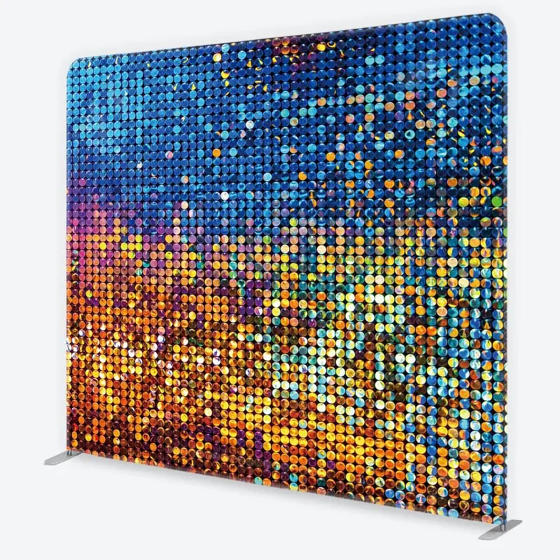 Aperturee Colorful Glitter Sequins Tension Fabric Backdrop High Definition Abstract Texture Studio Props