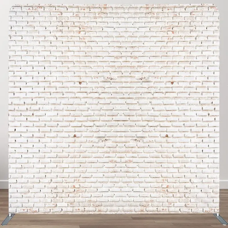 Aperturee White Old Style Brick Wall Square Tension Backdrop, 6 x 6 ft (1.8 x 1.8 m), 111 USD, square double-sided backdrops, DSDMHD0Y97-F