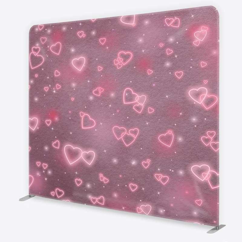 Aperturee Tension Fabric Backdrop Pink Neon Hearts Studio Background