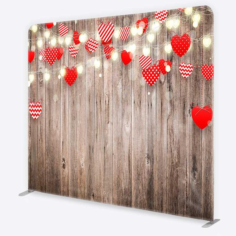 Aperturee Valentines Day Hearts Tension Fabric Backdrop, Professional Romantic Studio Background
