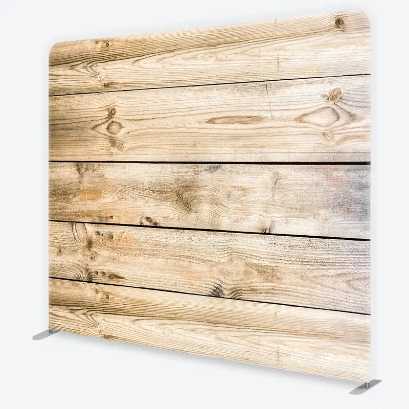 Aperturee Wood Plank Tension Fabric Backdrop, Light Brown Natural Timber Studio Wall