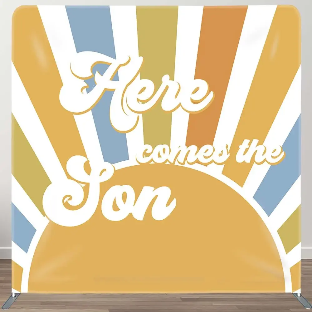 Aperturee Here Comes The Son Baby Shower Pillow Case Backdrop | Baby Shower Photo Backdrop | Backdrops For Baby Showers | Backdrop For Baby Shower