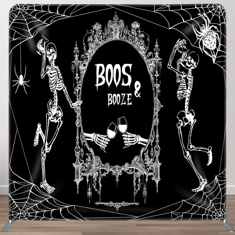 Aperturee Boos And Booze Halloween Square Tension Backdrop, 6 x 6 ft (1.8 x 1.8 m), 111 USD, square double-sided backdrops, DSZH0G498-F