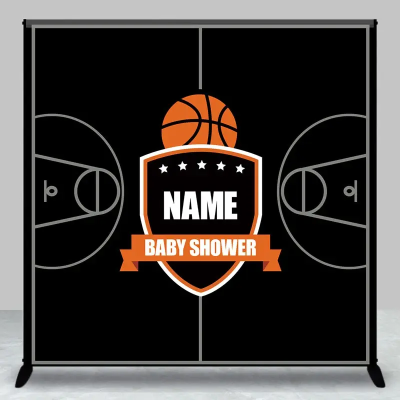 Aperturee Personalized Basketball Baby Shower Backdrop, Professional Sports Theme Studio