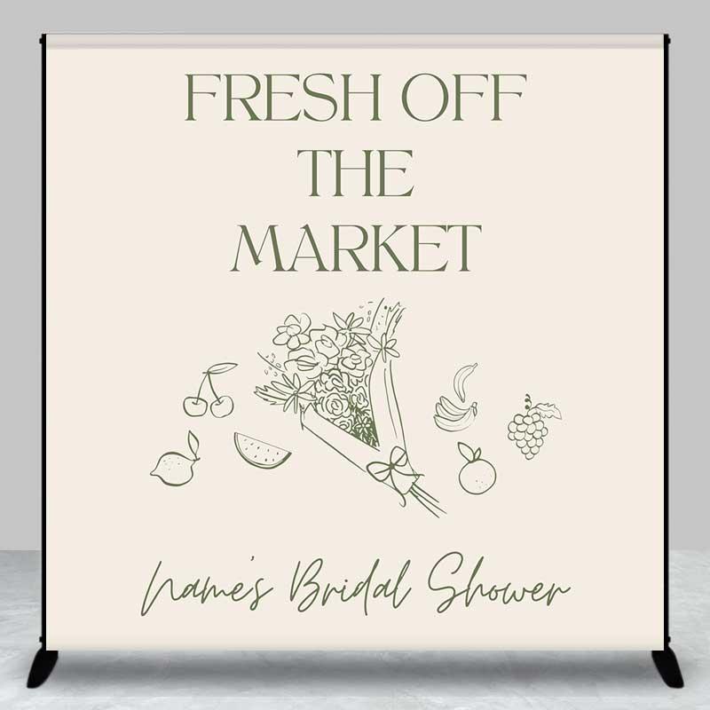 Aperturee Custom Bridal Shower Backdrop Fresh Off The Market Personalize Name Prop