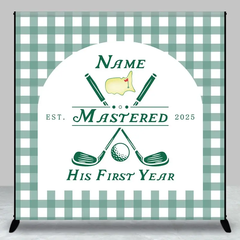 Aperturee Personalized Golf First Year Down Birthday Backdrop, Professional Sports Studio Decor