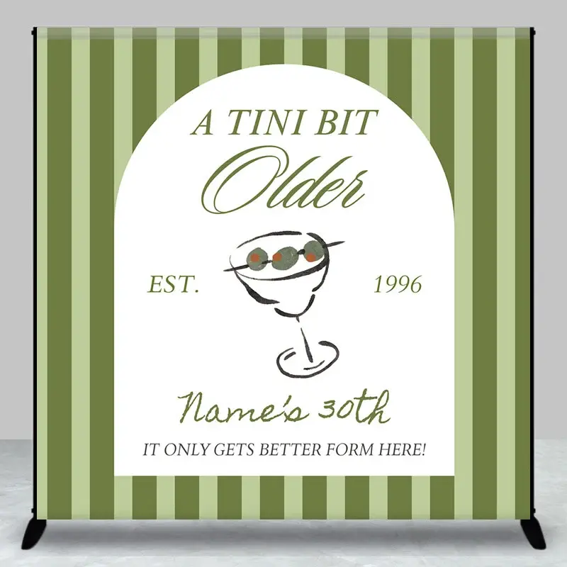 Aperturee Personalized A Tini Bit Older 30th Birthday Backdrop, Professional Cocktail Studio Decor