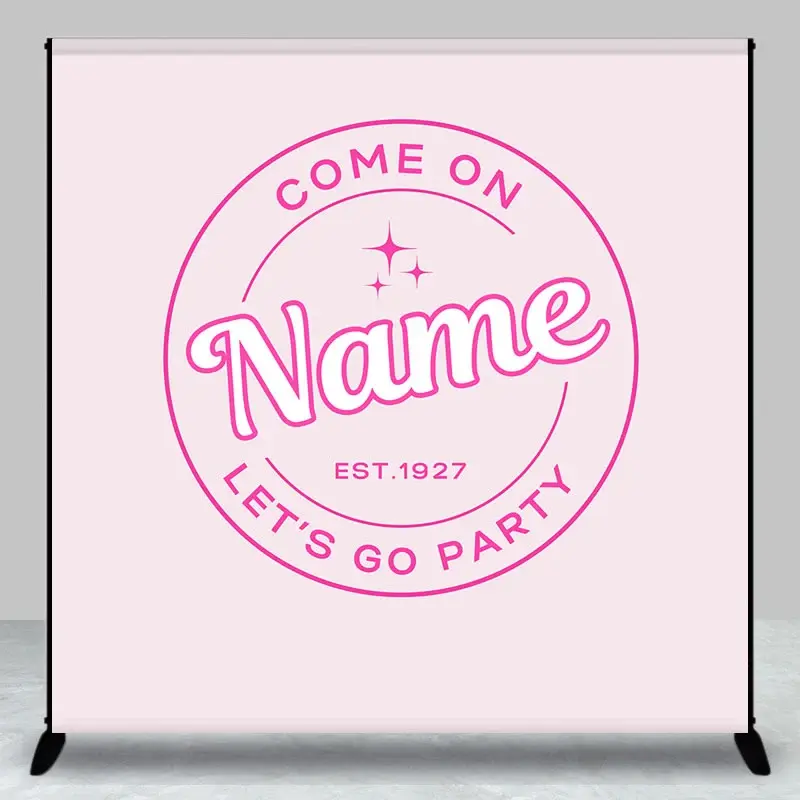 Aperturee Personalized Let is Go Party Custom Birthday Backdrop, Retro Pink Photography, Minimalist Studio Background