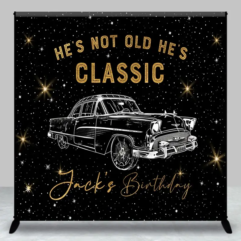 Aperturee Custom Classic Car Birthday Backdrop Vintage Theme Photo Prop