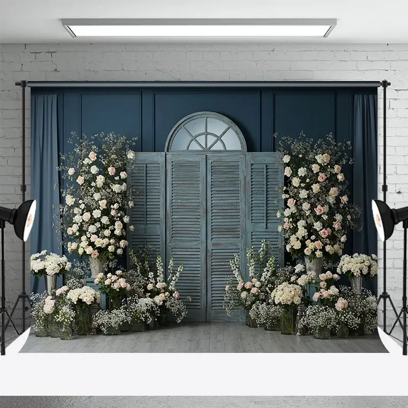 Aperturee Elegant Floral Sweet And Lovely Wedding Backdrop, 3X2FT(1MX0.6M), 14 USD, wedding backdrops, ENHD1L70-M