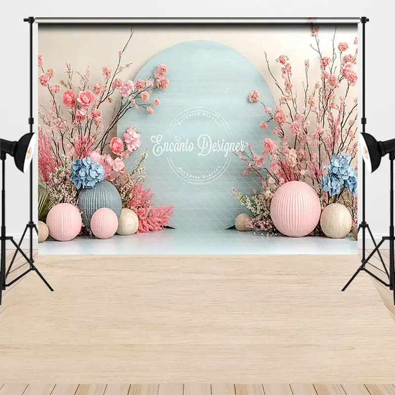 Aperturee Spring Floral Combo Set Backdrop Pink Blue Flowers Studio Kit Nature Portrait Decoration Professional Photography Backgrounds