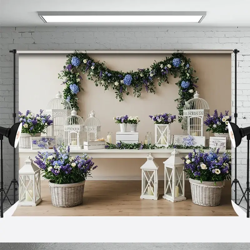 Aperturee Floral Clean Elegant Wall Dainty Wedding Backdrop, 3X2FT(1MX0.6M), 14 USD, wedding backdrops, ENHD4L01-M