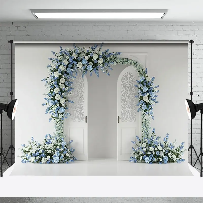 Aperturee Floral Opening Door Elegant Sweet Wedding Backdrop, 3X2FT(1MX0.6M), 14 USD, wedding backdrops, ENHD4L46-M