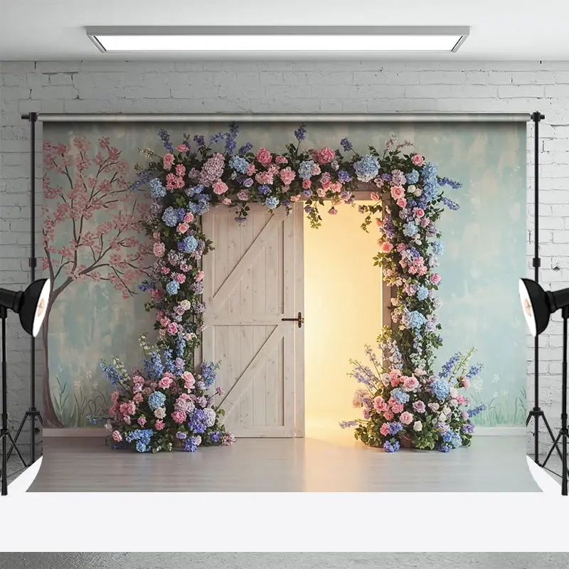 Aperturee Floral Arch Opening Door Sweet Wedding Backdrop, 3X2FT(1MX0.6M), 14 USD, wedding backdrops, ENHD4L64-M