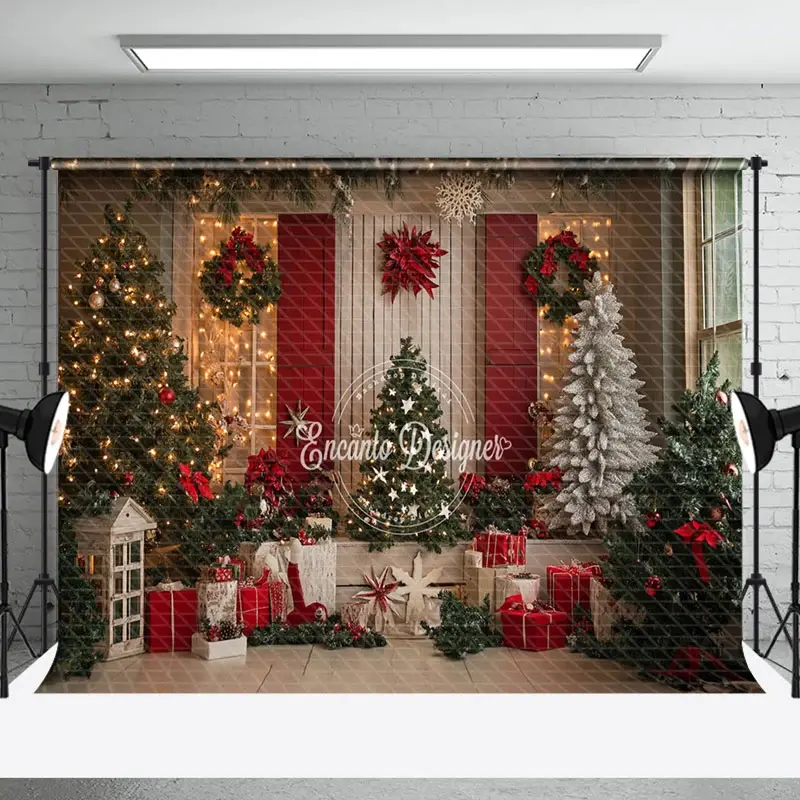 Aperturee Night Lighted Festive Christmas Vibe Trees Backdrop | Winter Wonderland Backdrop | Christmas Background Photography | Xmas Backdrop
