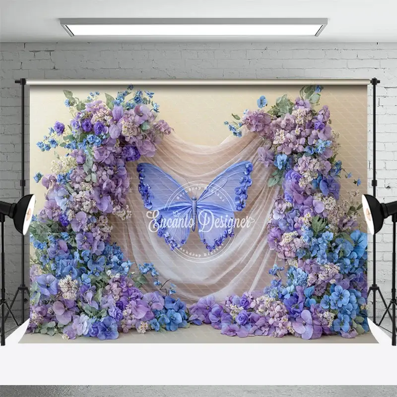 Aperturee Sweet Floral Lavender Wedding Photography Backdrop, 3X2FT(1MX0.6M), 14 USD, wedding backdrops, ENHD6K52-M