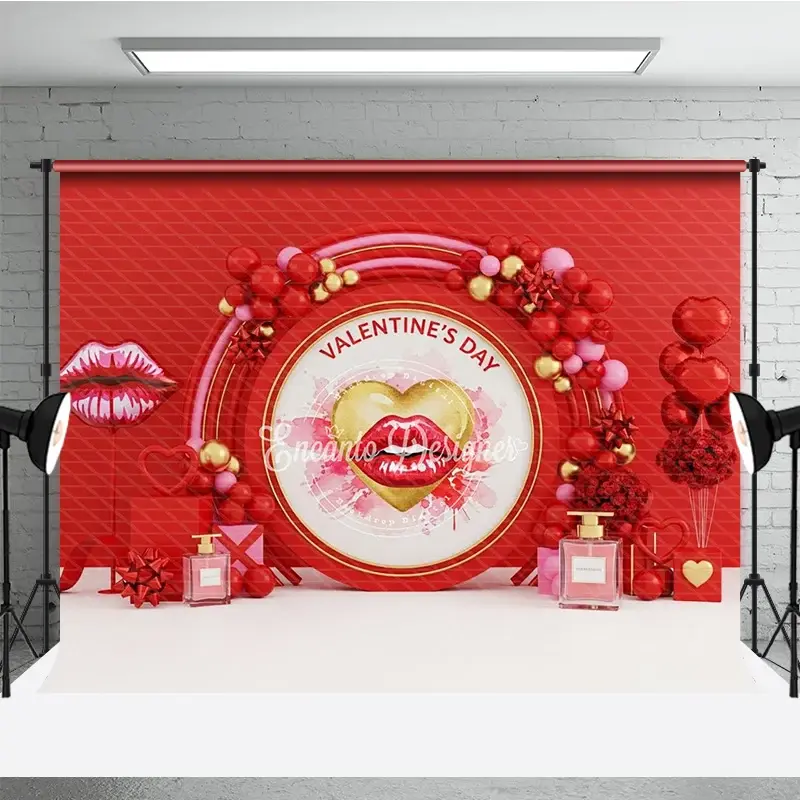Aperturee Valentine's Day Photography Backdrop Professional Red Glamour Studio Prop