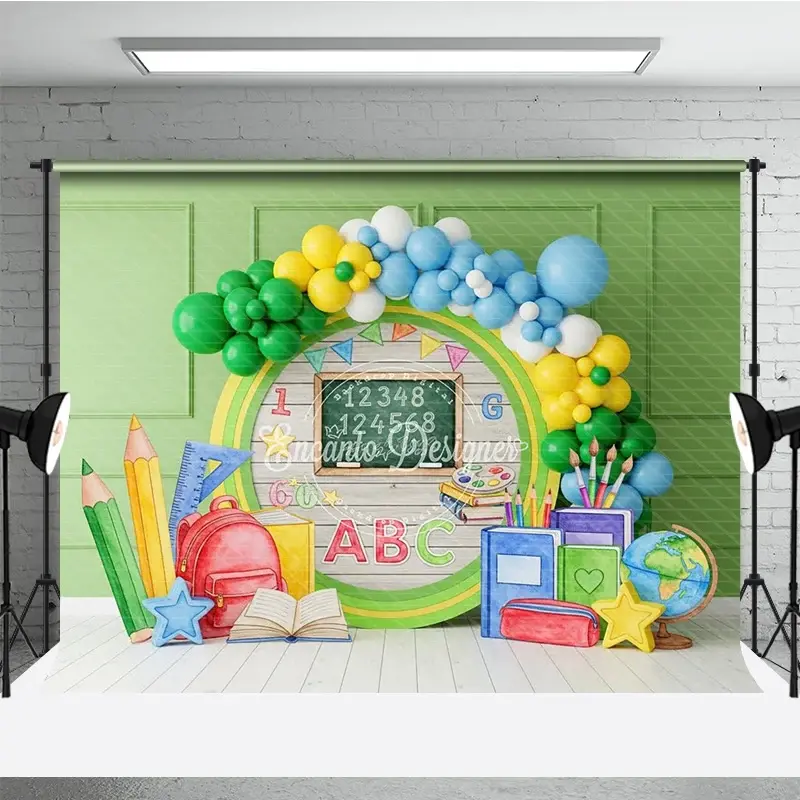 Aperturee Back to School Photography Backdrop Professional Rustic Wood Studio Prop