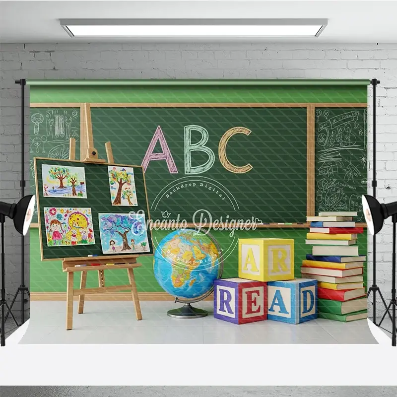 Aperturee Back to School Photography Backdrop Professional Art Classroom Studio Prop